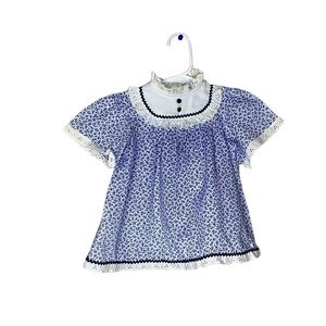 Vintage Baby’s Navy Blue and White Flowered Dress